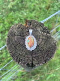 Hand Stamped Kingman Turquoise Pendant